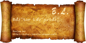 Bátor László névjegykártya