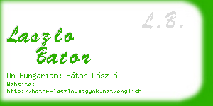 laszlo bator business card