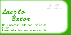 laszlo bator business card